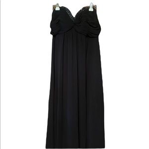 David’s Bridal long black strapless dress